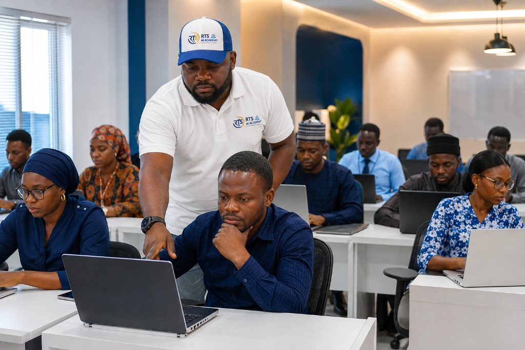 Learners in the RTS AI Academy practical computer lab